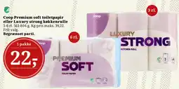 Dagli'Brugsen Coop Premium soft toiletpapir eller Luxury Strong køkkenrulle tilbud