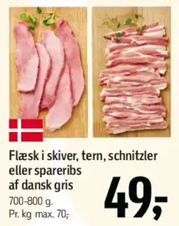 Føtex Flæsk i skiver, tern, schnitzler eller spareribs af dansk gris tilbud
