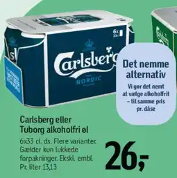 Føtex Carlsberg eller Tuborg alkoholfri tilbud
