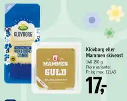 Føtex Klovborg eller Mammen skiveost tilbud