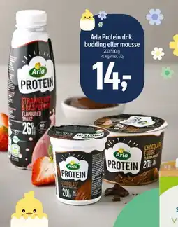 Føtex Arla Protein drik, budding eller mousse tilbud