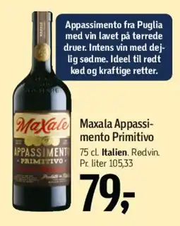 Føtex Maxala Appassimento Primitivo tilbud