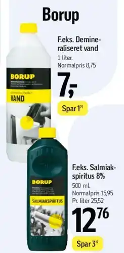 Føtex Borup (Demineraliseret vand / Salmiakspiritus 8%) tilbud