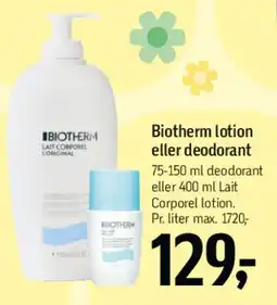Føtex Biotherm lotion eller deodorant tilbud