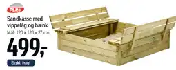 Føtex Sandkasse med vippe låg og bænk tilbud