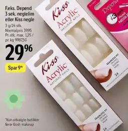 Føtex Depend 3 sek. neglelim eller Kiss negle tilbud
