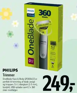 Føtex PHILIPS Trimmer - OneBlade Face & Body (QP2834/23) tilbud