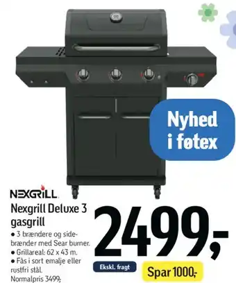 Føtex Nexgrill Deluxe 3 gasgrill tilbud