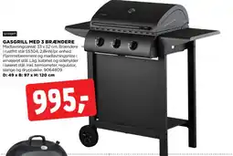 jem & fix Gasgrill med 3 brændere tilbud