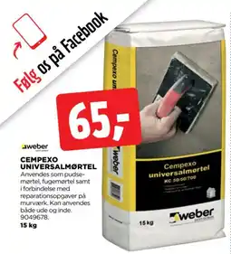 jem & fix Cempexo universalmørtel tilbud