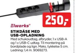 jem & fix Stikdåse med USB-opladning tilbud