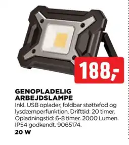jem & fix Genopladelig arbejdslampe tilbud
