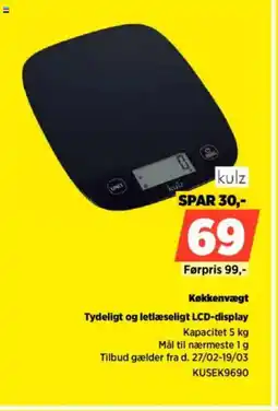 Power Kulz Køkkenvægt KUSEK9690 tilbud