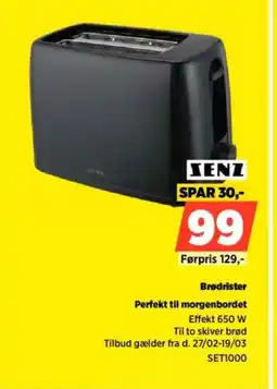 Power SENZ Brødrister SET1000 tilbud