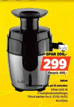 Power Kulz Juicer KUJ3000 tilbud