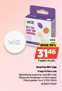 Power Smart lys NFC-tags WIZNFCTAG4P tilbud