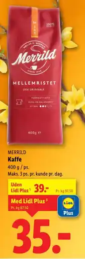 Lidl MERRILD Kaffe tilbud