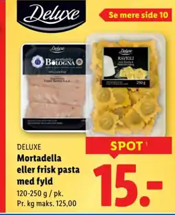 Lidl DELUXE Mortadella eller frisk pasta med fyld tilbud