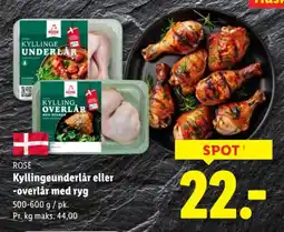 Lidl ROSE Kyllingeunderlår eller -overlår med ryg tilbud