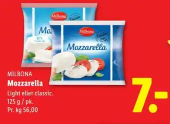 Lidl MILBONA Mozzarella tilbud