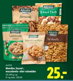 Lidl ALESTO Mandler, hassel-, macadamia- eller valnødder tilbud