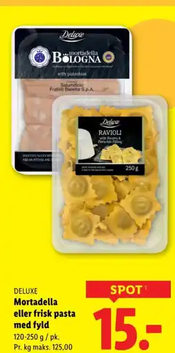 Lidl DELUXE Mortadella eller frisk pasta med fyld tilbud