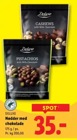 Lidl DELUXE Nødder med chokolade tilbud