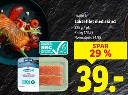 Lidl HAVBLA Laksefilet med skind tilbud