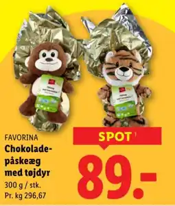 Lidl FAVORINA Chokolade- påskeæg med tøjdyr tilbud