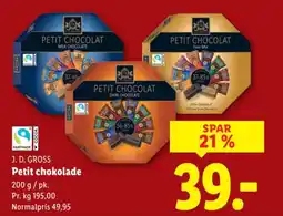 Lidl J. D. GROSS Petit chokolade tilbud