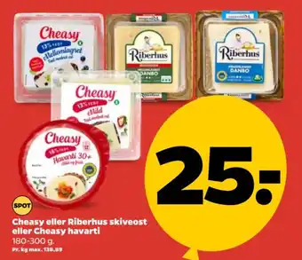 Netto Cheasy eller Riberhus skiveost eller Cheasy havarti tilbud