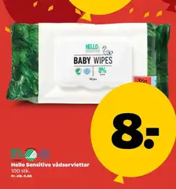 Netto Hello Sensitive vådservietter tilbud