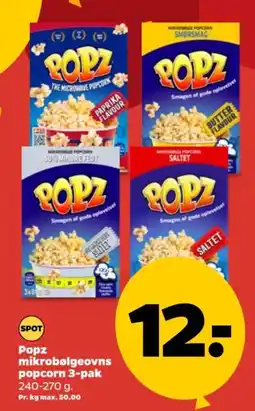 Netto Popz mikrobølgeovns popcorn 3-pak tilbud