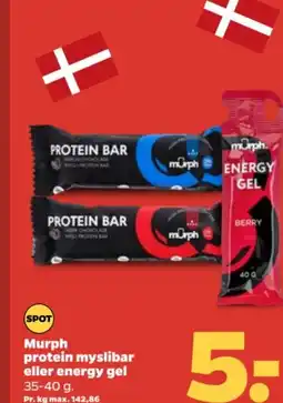 Netto SPOT Murph protein myslibar eller energy gel tilbud