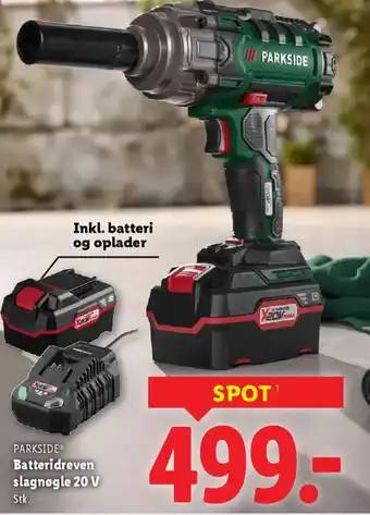 Lidl Parkside batteridreven slagnøgle 20 v tilbud