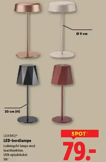 Lidl Livarno led-bordlampe tilbud