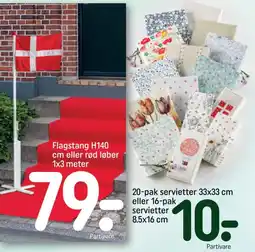 REMA 1000 20-pak servietter eller 16-pak servietter tilbud