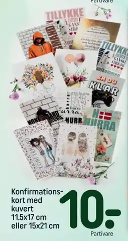 REMA 1000 Konfirmations- kort med kuvert tilbud