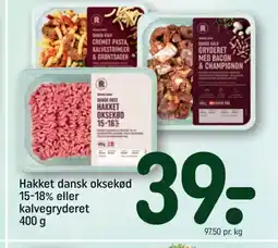 REMA 1000 Hakket dansk oksekød 15-18% eller kalvegryderet tilbud