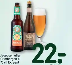 REMA 1000 Jacobsen eller Grimbergen øl Ex. pant tilbud
