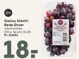 SPAR Gestus Stenfri Røde Druer tilbud