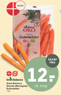 SPAR Grøn Balance Danske Økologiske Gulerødder tilbud
