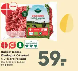 SPAR Hakket Dansk Økologisk Oksekød 4-7 % fra Friland tilbud