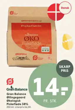 SPAR Grøn Balance Øllingegaard Økologisk Piskefløde 38% tilbud