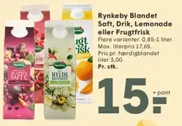 SPAR Rynkeby Blandet Saft, Drik, Lemonade eller Frugtfrisk tilbud