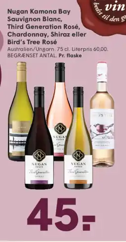 SPAR Nugan Kamona Bay Sauvignon Blanc, Chardonnay, Shiraz eller Bird's Tree Rosé tilbud