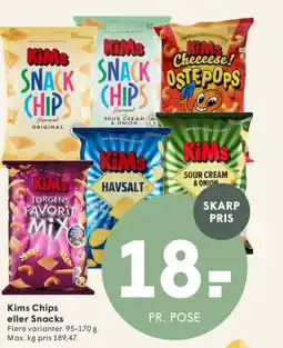SPAR Kims Chips eller Snacks tilbud