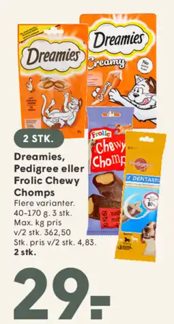 SPAR Dreamies, Pedigree eller Frolic Chewy Chomps tilbud