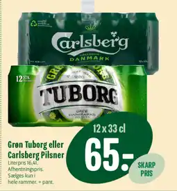 Min Købmand Grøn Tuborg eller Carlsberg Pilsner tilbud