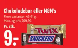 Min Købmand Chokoladebar eller M&M's tilbud